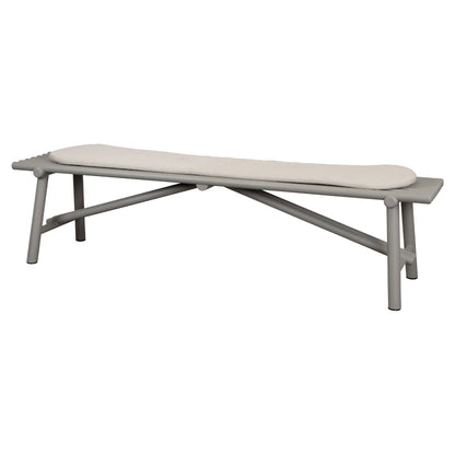 Sticks Bench - Taupe Aluminum, Sand Cushion