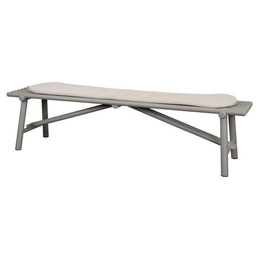 Sticks Bench - Taupe Aluminum, Sand Cushion