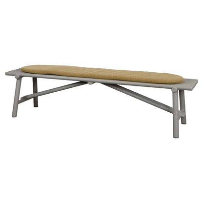 Sticks Bench - Taupe Aluminum, Turmeric Yellow Cushion