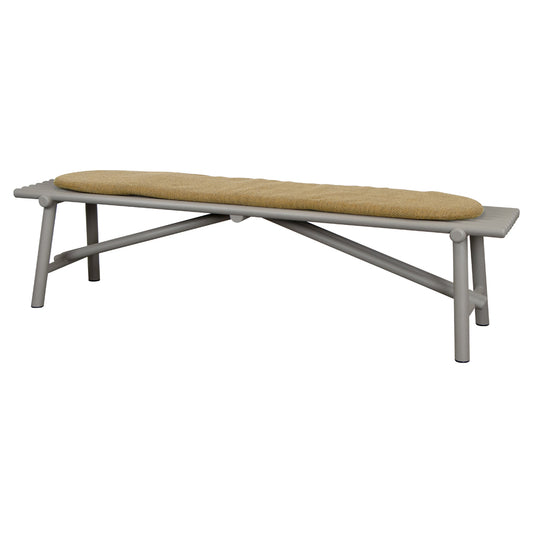 Sticks Bench - Taupe Aluminum, Turmeric Yellow Cushion