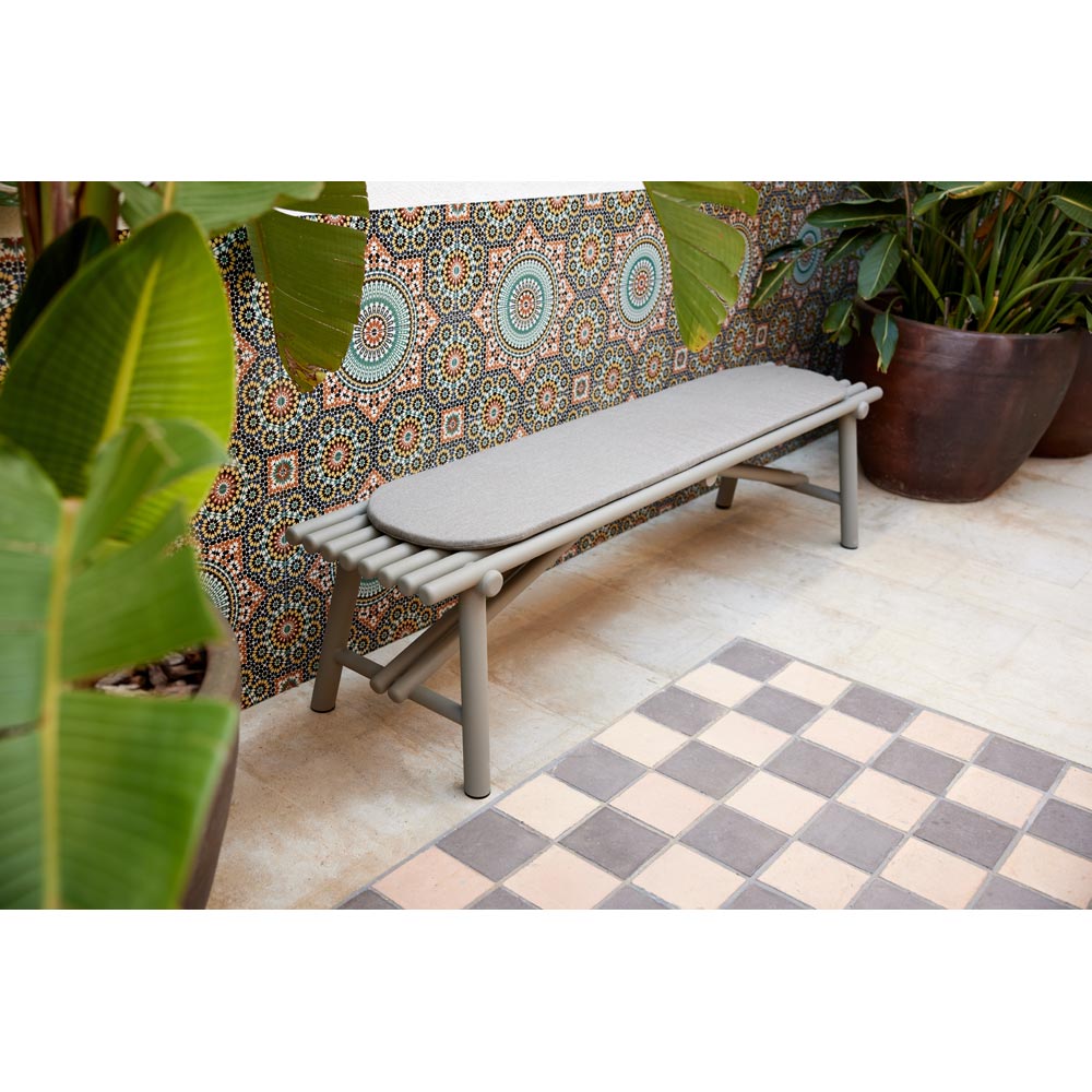 Sticks Bench - Teak, Light Brown Cushion