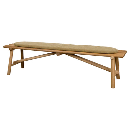 Sticks Bench - Teak, Turmeric Yellow Cushion