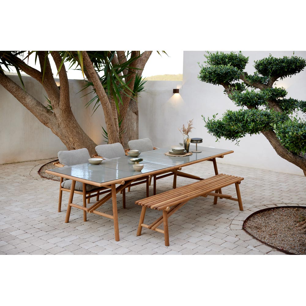 Sticks Bench - Teak, Turmeric Yellow Cushion