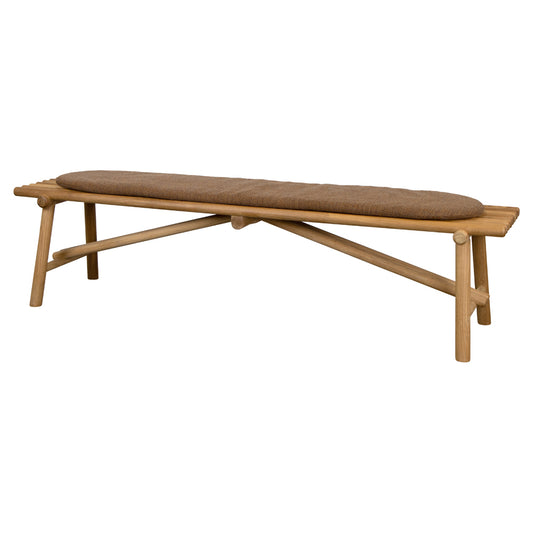Sticks Bench - Teak, Umber Brown Cushion