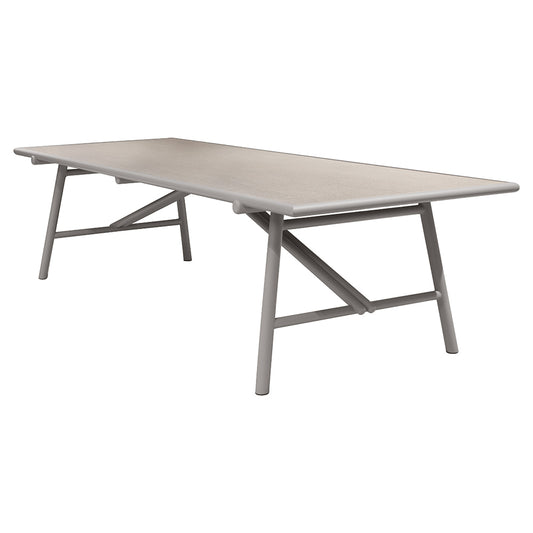 Sticks Dining Table - Basalt Ceramic Top, Taupe Aluminum Base