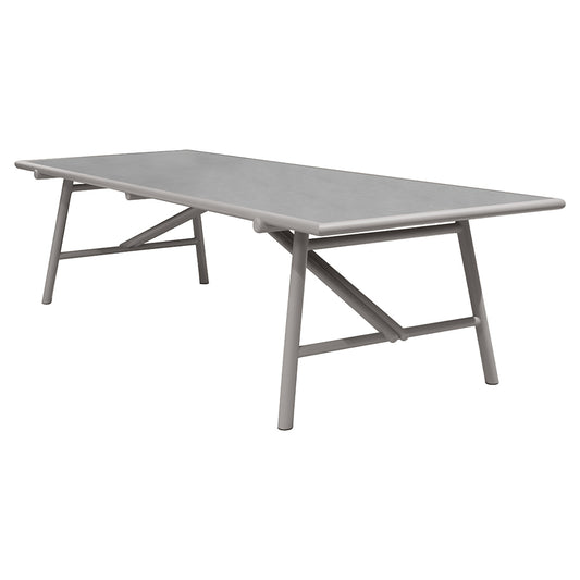 Sticks Dining Table - Concrete Gray Ceramic Top, Taupe Aluminum Base