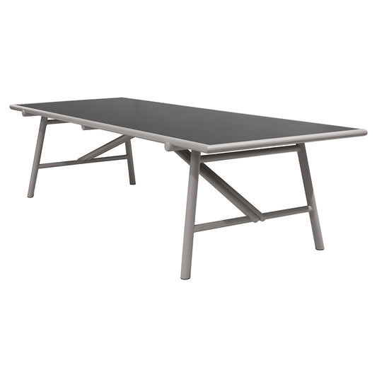 Sticks Dining Table - Nero Black Ceramic Top, Taupe Aluminum Base