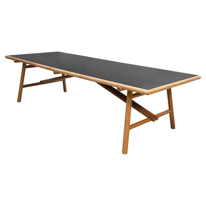 Sticks Dining Table - Nero Black Ceramic Top, Teak Base