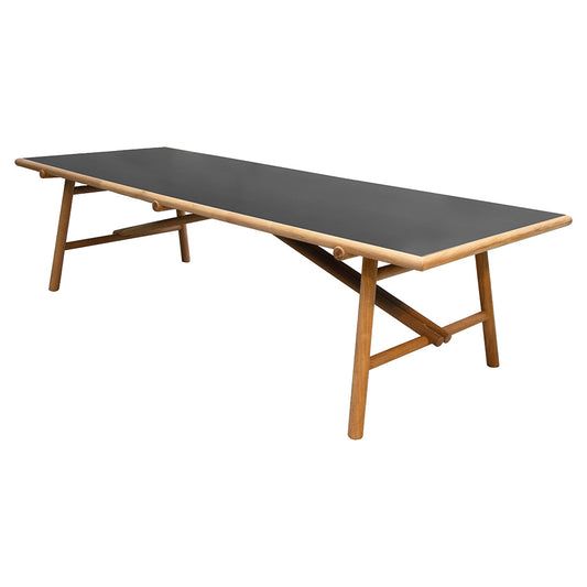 Sticks Dining Table - Nero Black Ceramic Top, Teak Base