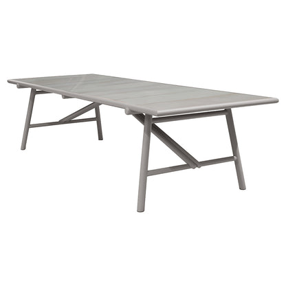 Sticks Dining Table - Taupe Lava Stone Glazed Top, Taupe Aluminum Base