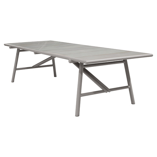 Sticks Dining Table - Taupe Lava Stone Glazed Top, Taupe Aluminum Base