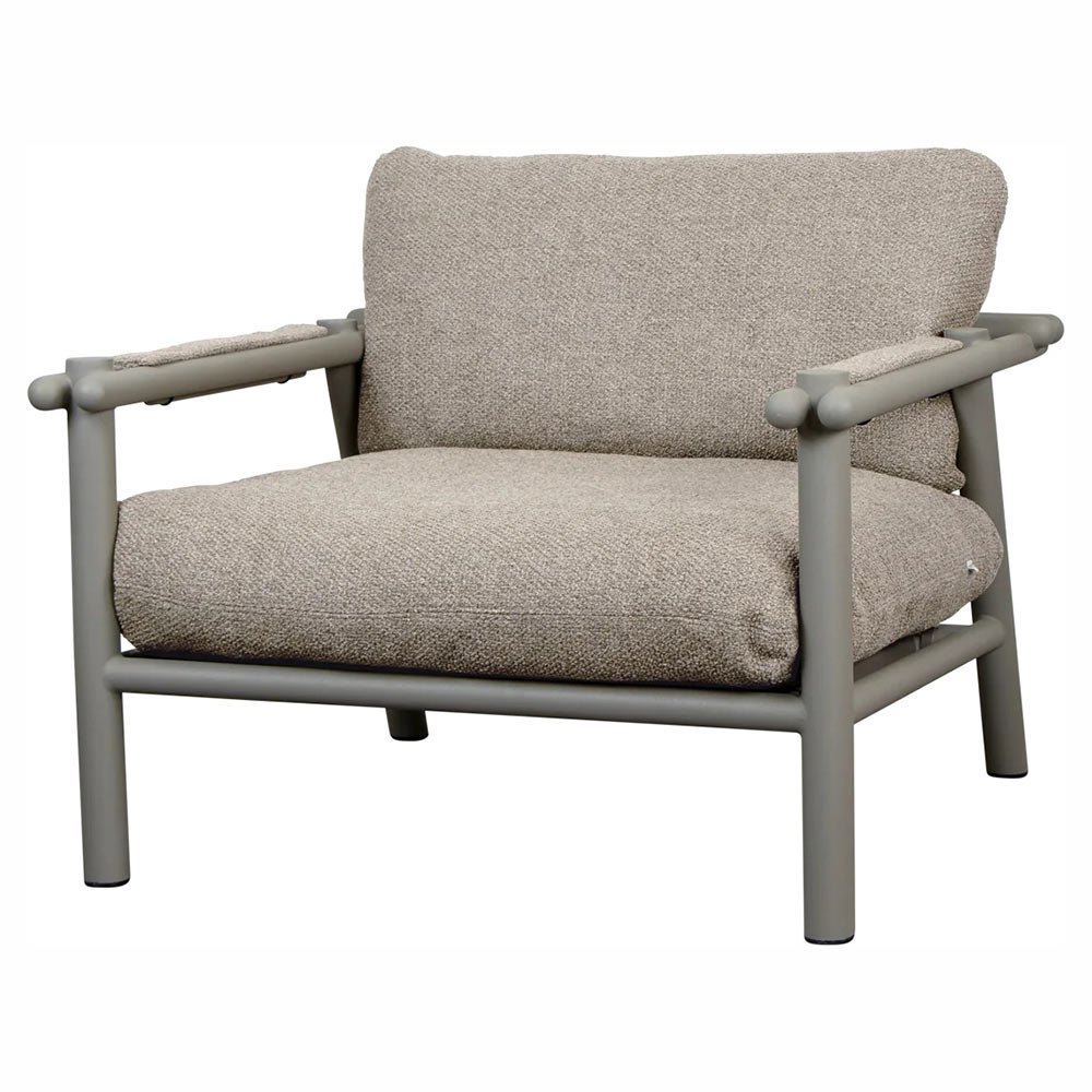 Sticks Lounge Chair - Light Brown Cushions, Taupe Aluminum Frame