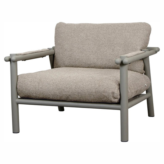 Sticks Lounge Chair - Light Brown Cushions, Taupe Aluminum Frame