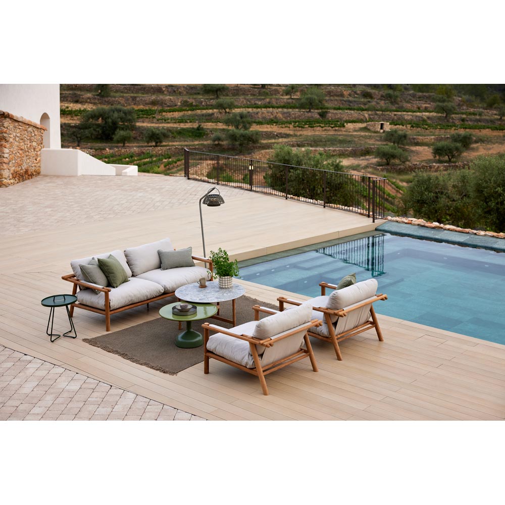 Sticks Lounge Chair - Light Brown Cushions, Taupe Aluminum Frame