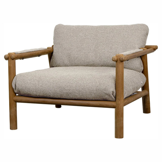 Sticks Lounge Chair - Light Brown Cushions, Teak Frame