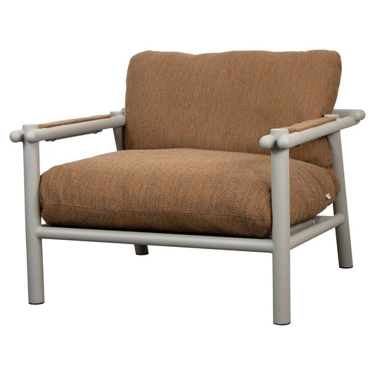 Sticks Lounge Chair - Umber Brown Cushions, Taupe Aluminum Frame