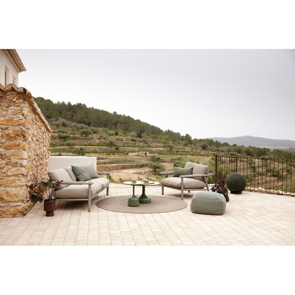 Sticks Lounge Chair - Umber Brown Cushions, Taupe Aluminum Frame