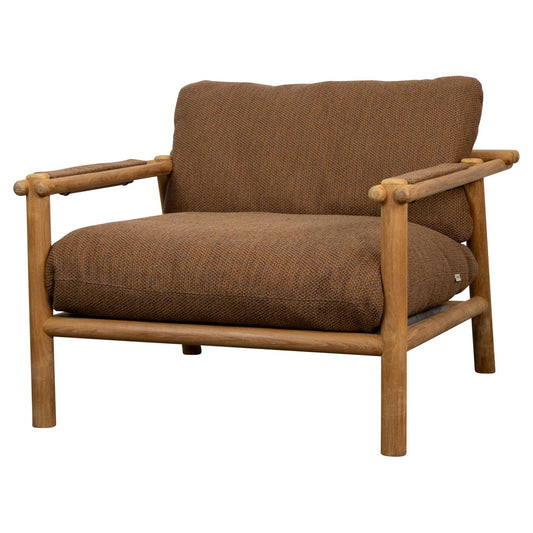 Sticks Lounge Chair - Umber Brown Cushions, Teak Frame