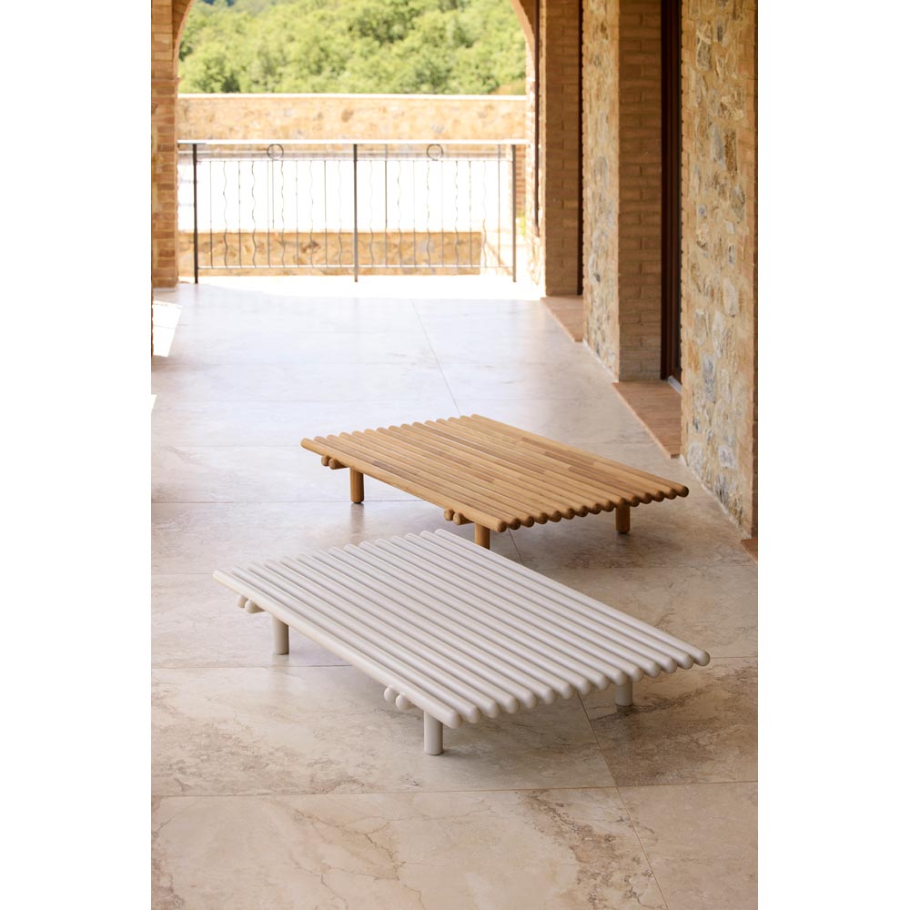 Sticks Platform Coffee Table - Sand Aluminum