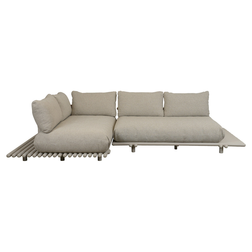 Sticks Platform Corner Sofa - Desert Sand Cushions, Aluminum Platform