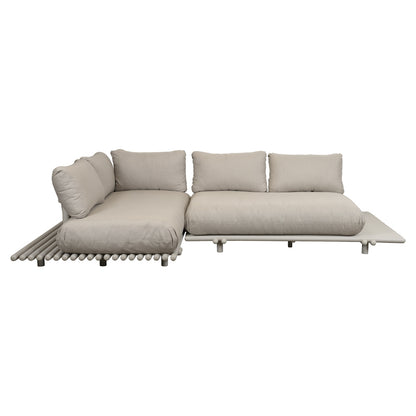 Sticks Platform Corner Sofa - Sand Cushions, Aluminum Platform