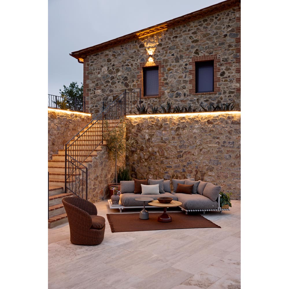 Sticks Platform Corner Sofa - Sand Cushions, Aluminum Platform