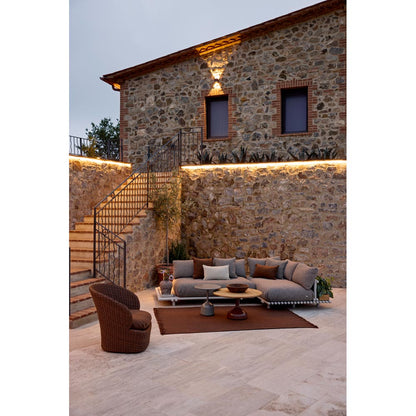 Sticks Platform Corner Sofa - Sand Cushions, Aluminum Platform