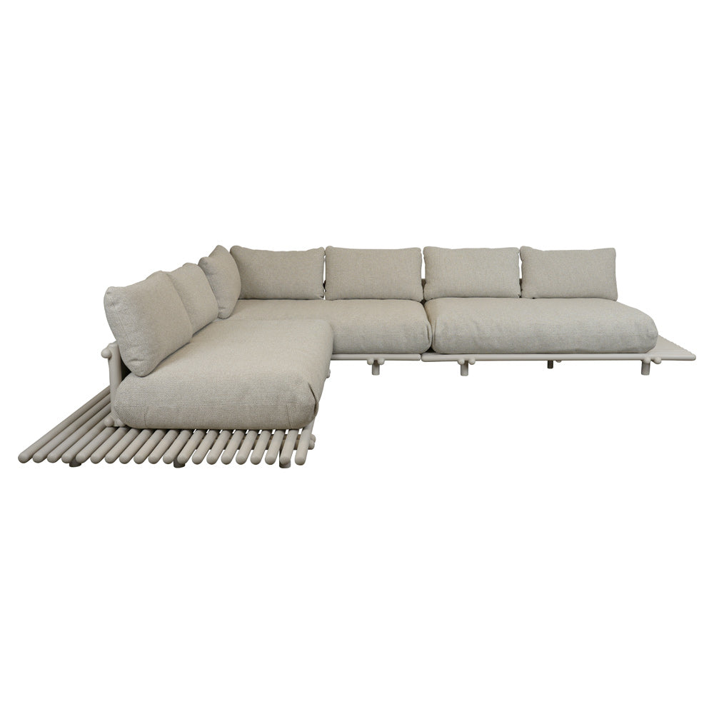 Sticks Platform Large Corner Sofa - Desert Sand Cushions, Aluminum Platform