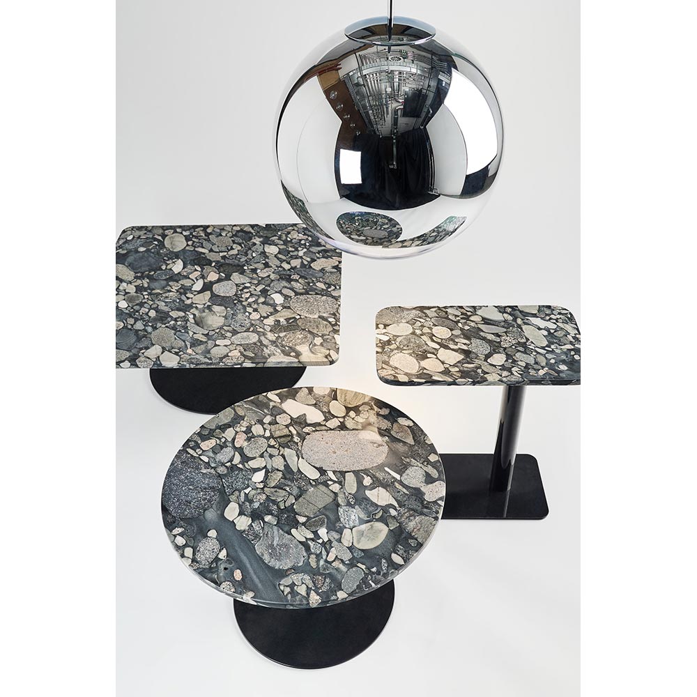 Stone Square Table - Pebble Marble