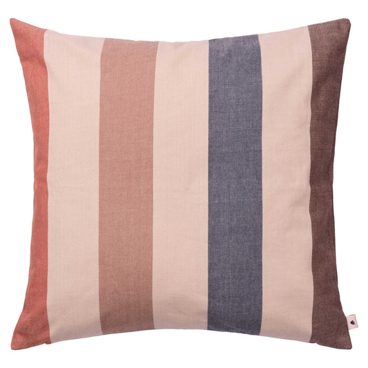 Strand Outdoor Cushion - Cashmere, Mocha/Indigo Blue