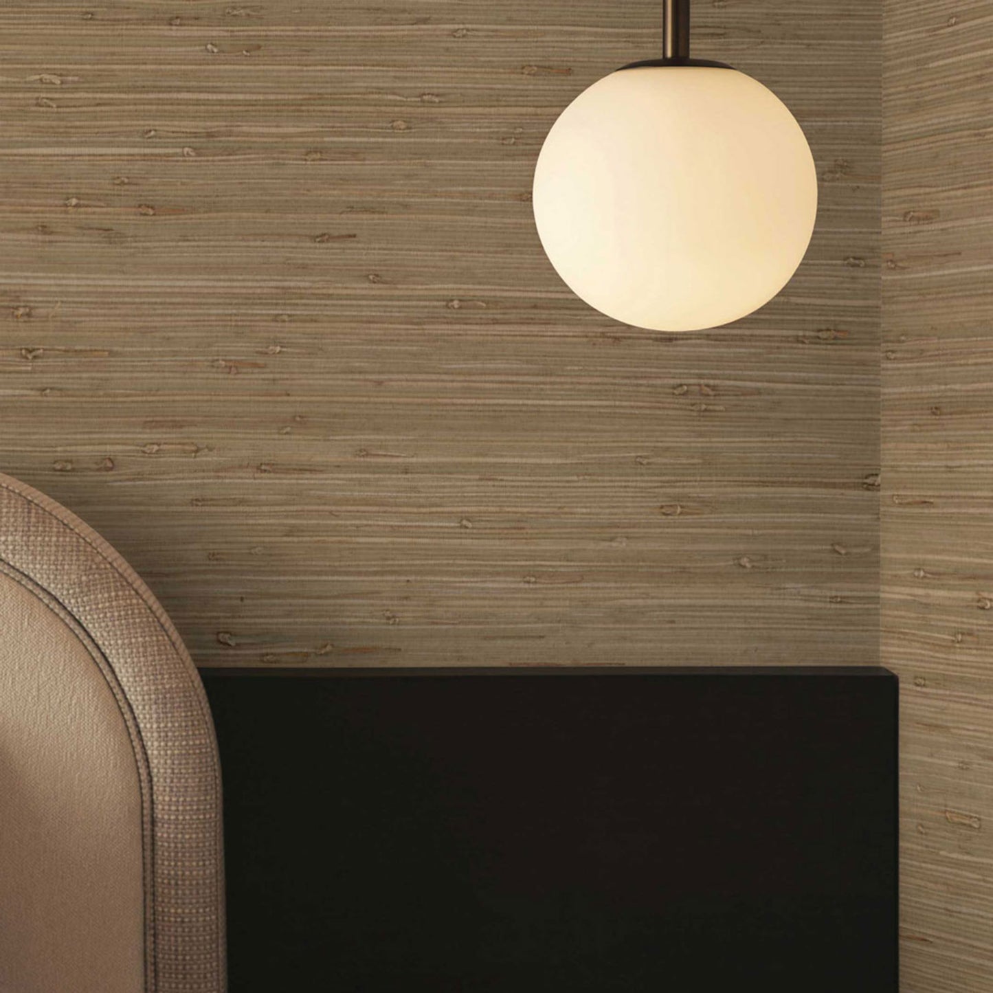 Stranded Knotted Rushcloth Grasscloth Wallpaper - Warm Taupe