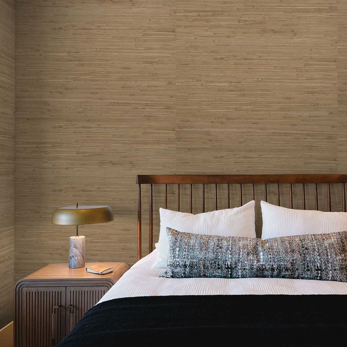 Stranded Knotted Rushcloth Grasscloth Wallpaper - Warm Taupe