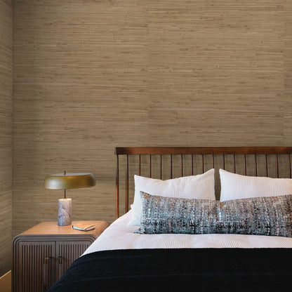 Stranded Knotted Rushcloth Grasscloth Wallpaper - Warm Taupe