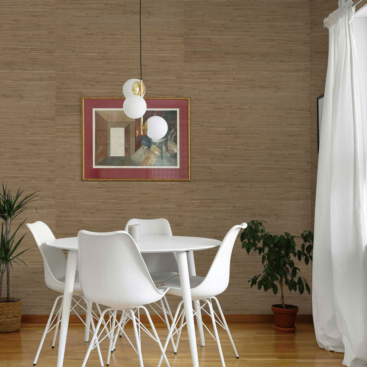 Stranded Knotted Rushcloth Grasscloth Wallpaper - Warm Taupe