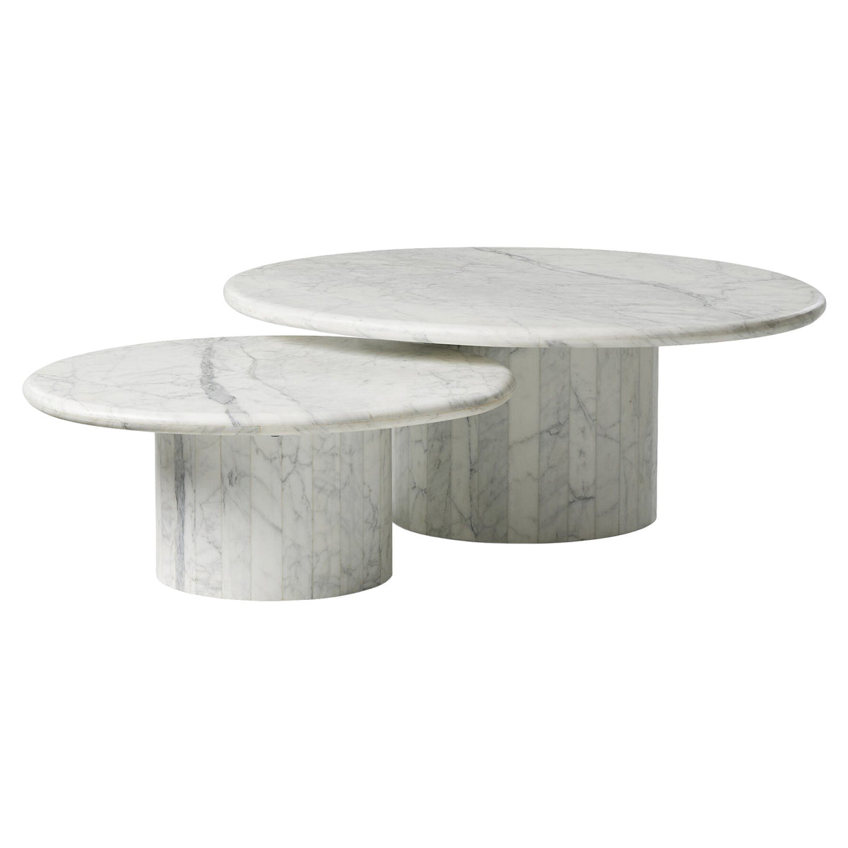 Stuart Nesting Coffee Table Set - White Calacatta Marble