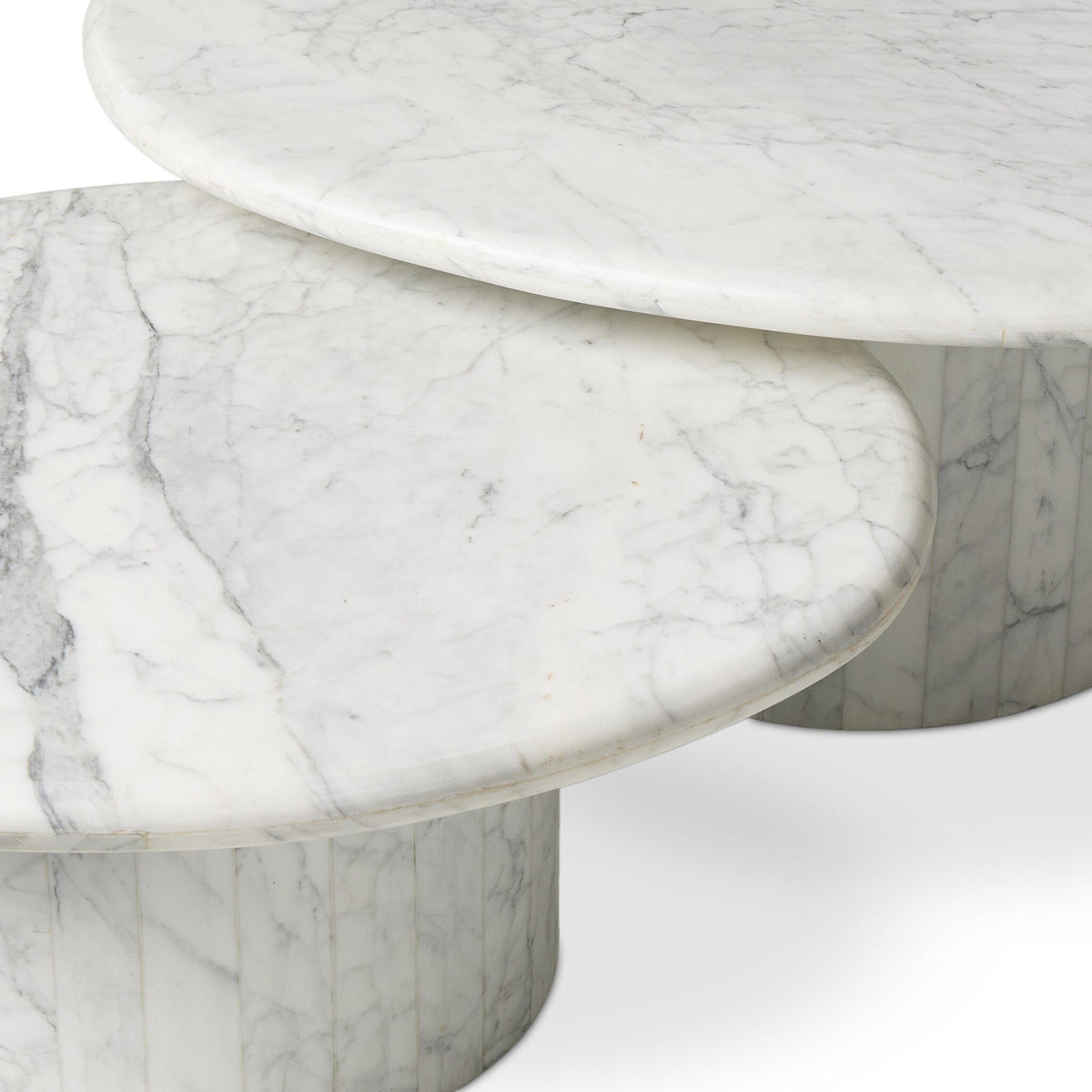 Stuart Nesting Coffee Table Set - White Calacatta Marble