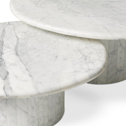 Stuart Nesting Coffee Table Set - White Calacatta Marble