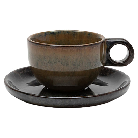 Surface Indi Gray Coffee Cup and Saucer - Set of 4