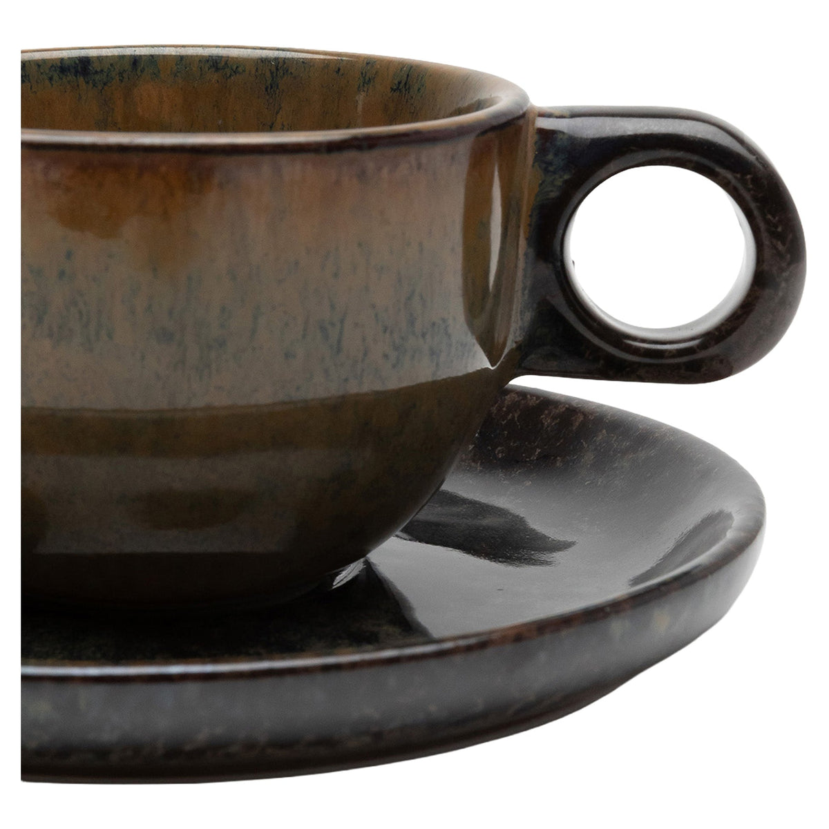 Surface Indi Gray Coffee Cup and Saucer - Set of 4