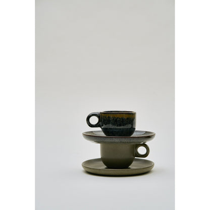 Surface Indi Gray Coffee Cup and Saucer - Set of 4