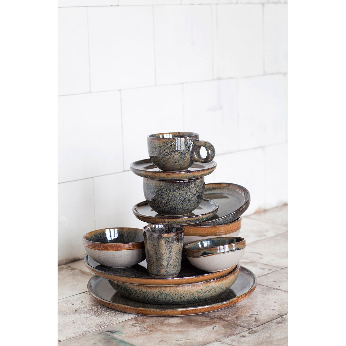 Surface Indi Gray Deep Plate Set of 4 - Medium