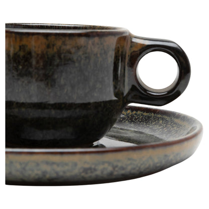 Surface Indi Gray Espresso Cup and Saucer - Set of 4