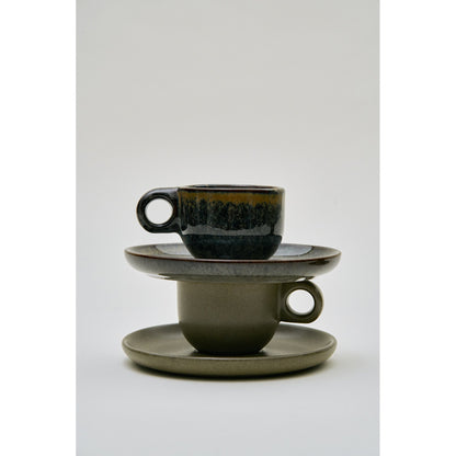 Surface Indi Gray Espresso Cup and Saucer - Set of 4