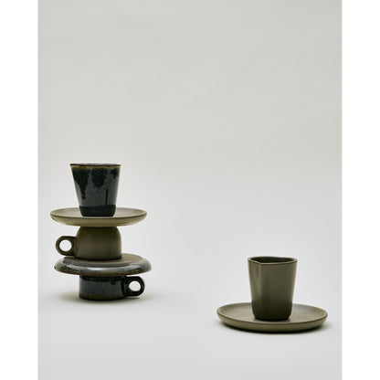 Surface Indi Gray Espresso Cup and Saucer - Set of 4