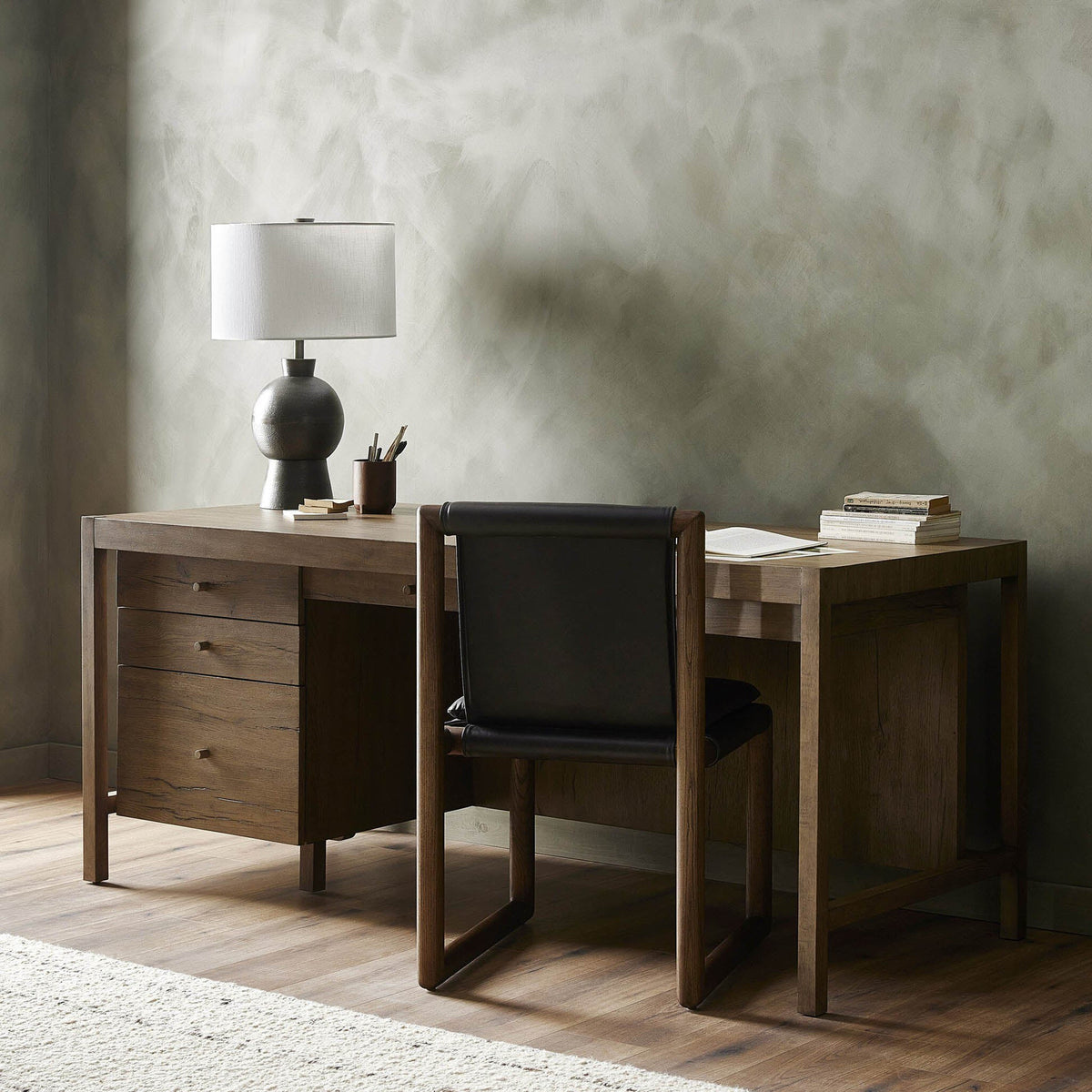 Suspension Desk - Rustic Gray Veneer