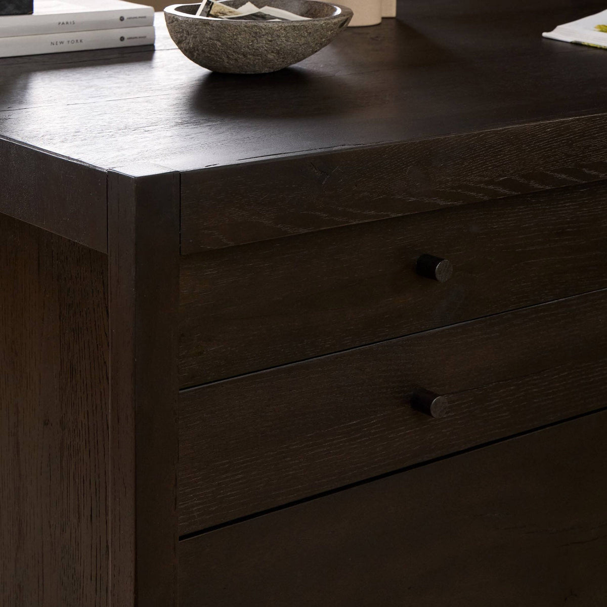 Suspension Desk - Smoked Black Veneer