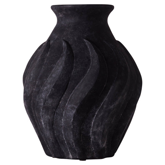 Swirl Large Vase - Black