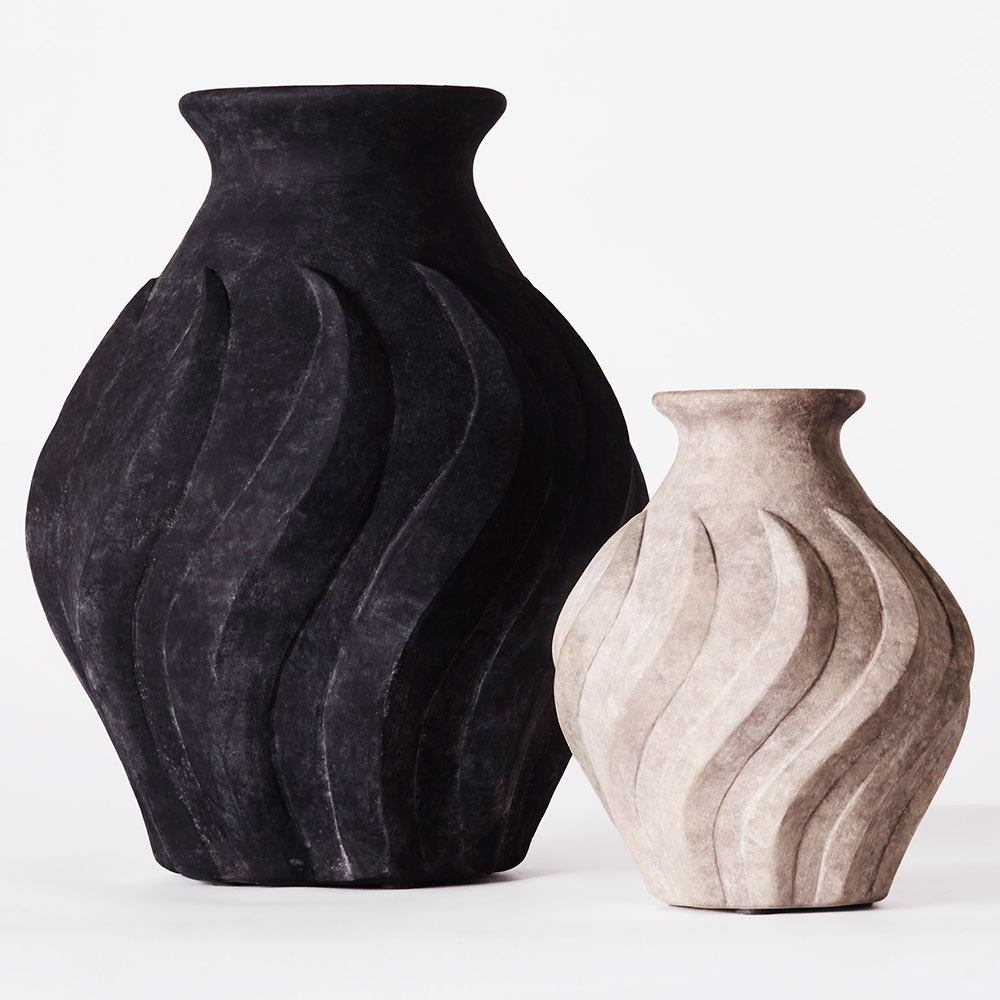 Swirl Large Vase - Black