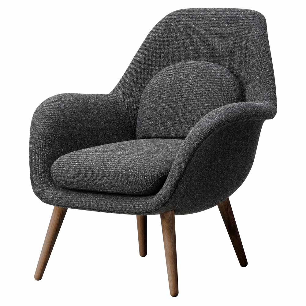 Swoon Lounge Chair Petit - Hallingdal 65 180, Lacquered Walnut
