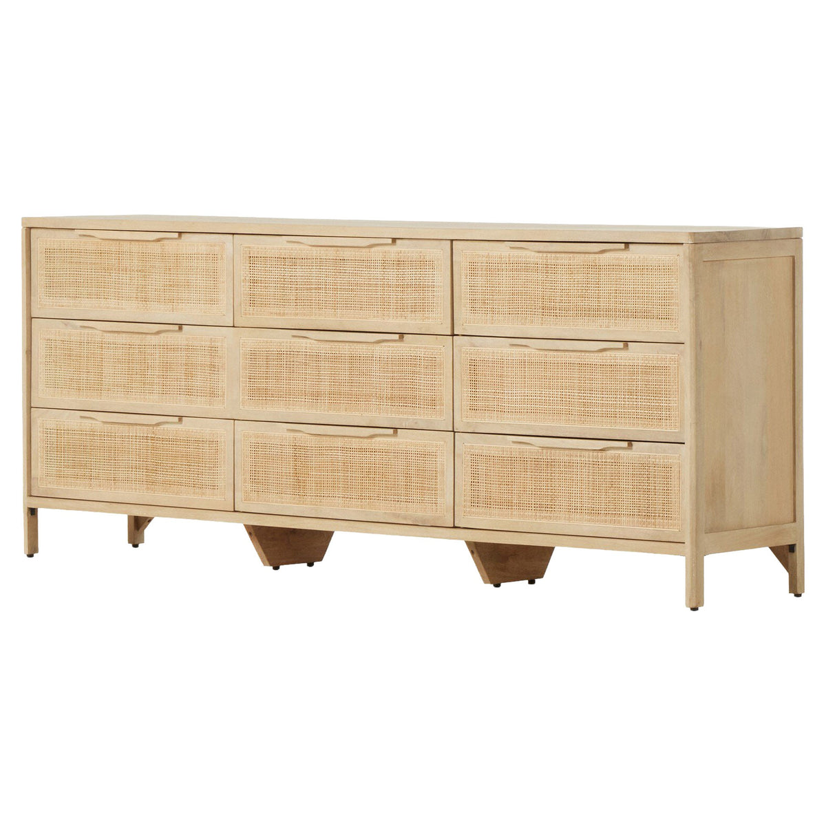 Sydney 9 Drawer Dresser - Natural Cane